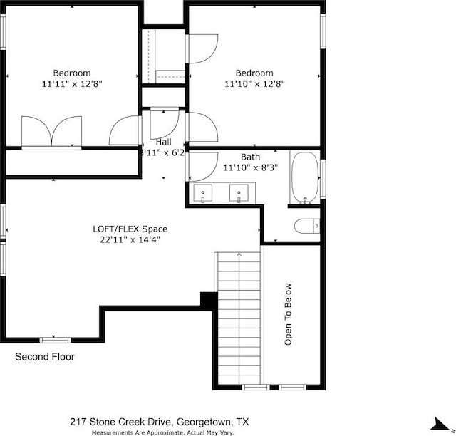 217 Stone Creek Dr, Georgetown, TX 78628 - view of floor plan / room layout