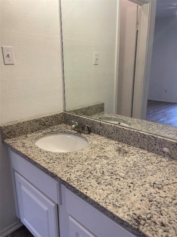 12166 Metric Blvd Unit 243, Austin, TX 78758 - bathroom featuring vanity and wood finished floors