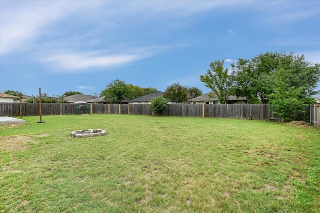 1000 Warbler Cv, Hutto, TX 78634 - fenced backyard with an outdoor fire pit