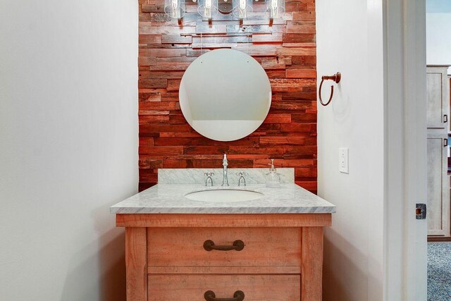 1201 Grove Blvd Unit 1404, Austin, TX 78741 - bathroom with vanity and wooden walls