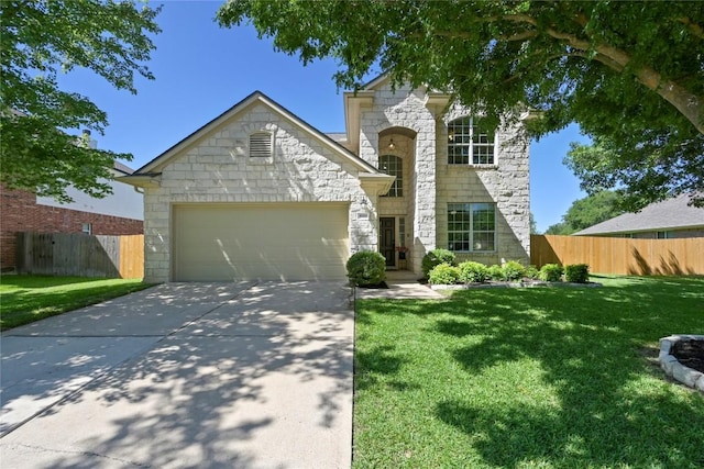 1903 Chula Vista Dr, Cedar Park, TX 78613 - view of front of home featuring stone siding, a garage, and concrete driveway