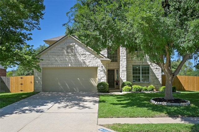 1903 Chula Vista Dr, Cedar Park, TX 78613 - view of front of home featuring an attached garage, driveway, stone siding, and a gate