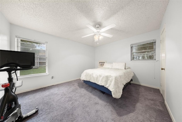 2016 Wanda St, Copperas Cove, TX 76522 - bedroom with carpet floors, a textured ceiling, and ceiling fan