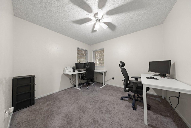 2016 Wanda St, Copperas Cove, TX 76522 - carpeted office space with a textured ceiling and ceiling fan