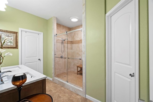 700 Canyon Bend Rd, Pflugerville, TX 78660 - bathroom featuring a shower stall and vanity