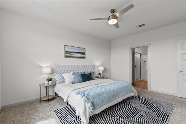 10708 Defender Trl, Austin, TX 78754 - bedroom featuring carpet flooring and a ceiling fan