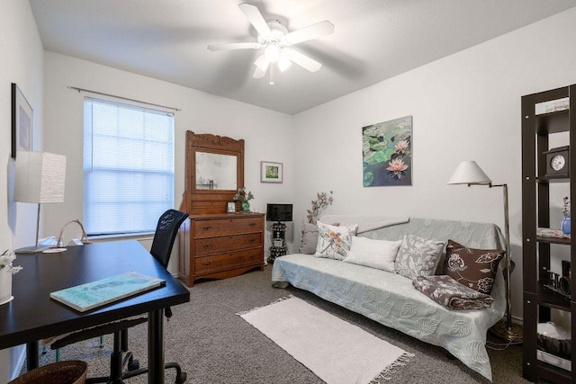 1149 Hyde Park Dr, Round Rock, TX 78665 - office area featuring carpet and ceiling fan