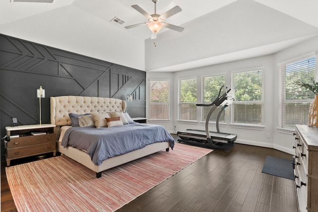 841 Expedition Way, Round Rock, TX 78665 - bedroom featuring dark wood finished floors and ceiling fan