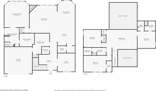 841 Expedition Way, Round Rock, TX 78665 - view of property floor plan