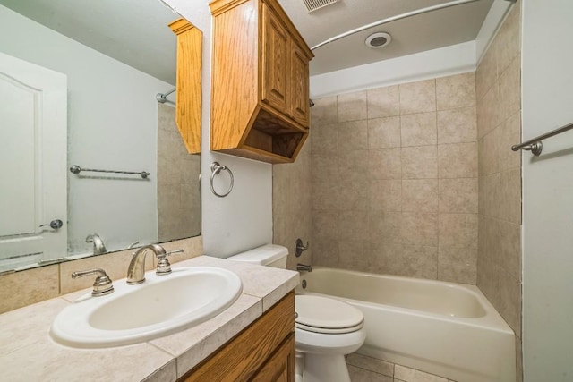 1213 Delsie Dr Unit A, Austin, TX 78734 - bathroom featuring vanity, bathing tub / shower combination, and tile patterned flooring