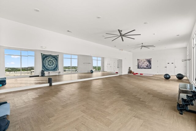 4361 S Congress Ave Unit 514, Austin, TX 78745 - workout area featuring a ceiling fan