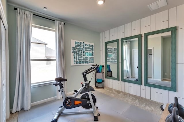 237 Hidalgo Ln, Elgin, TX 78621 - exercise area featuring wooden walls