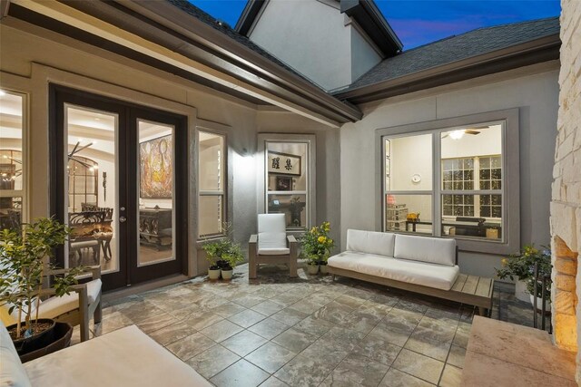 131 Katie Dr, Austin, TX 78737 - view of patio / terrace featuring french doors