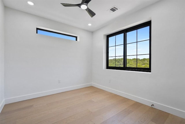 3206 Marshall Ave, Lago Vista, TX 78645 - spare room featuring light wood-style floors, recessed lighting, and ceiling fan