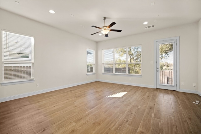 600 C-Bar Ranch Trl Unit 108, Cedar Park, TX 78613 - spare room with ceiling fan, light wood-type flooring, and recessed lighting