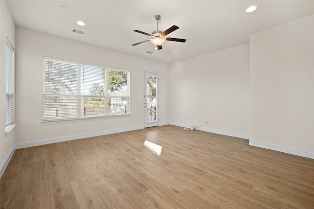 600 C-Bar Ranch Trl Unit 108, Cedar Park, TX 78613 - empty room with a ceiling fan, light wood finished floors, and recessed lighting