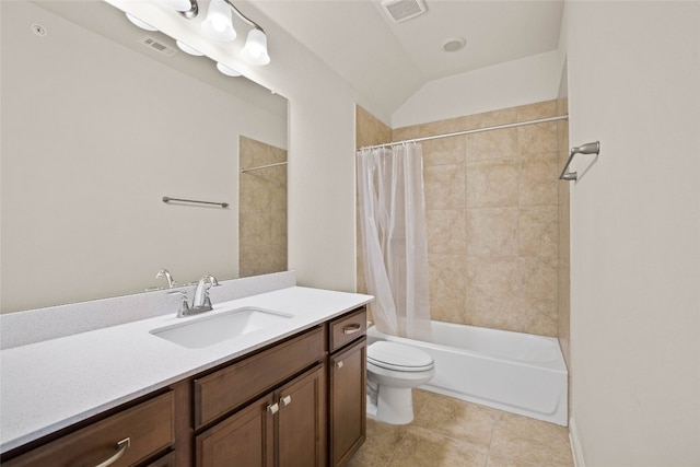 600 C-Bar Ranch Trl Unit 108, Cedar Park, TX 78613 - full bath featuring vanity, shower / tub combo, tile patterned flooring, and lofted ceiling