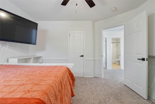 3121 Yandall Dr, Austin, TX 78748 - carpeted bedroom with ceiling fan and connected bathroom