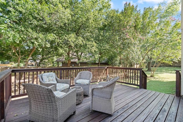3121 Yandall Dr, Austin, TX 78748 - wooden deck featuring a yard and an outdoor hangout area
