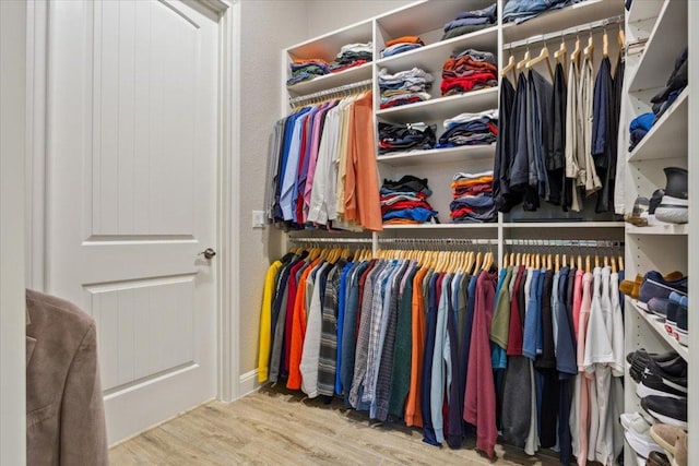 202 Iron Rail Ln, Georgetown, TX 78633 - walk in closet with wood finished floors