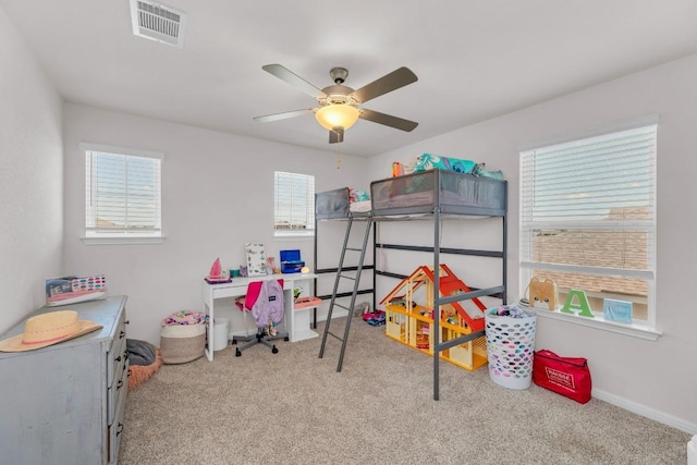 133 Fairmeadow Downs Dr, Hutto, TX 78634 - bedroom featuring carpet flooring and ceiling fan