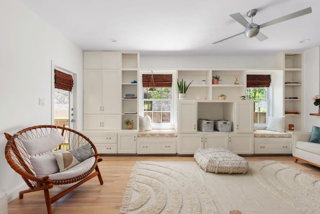 1608 Hether St, Austin, TX 78704 - sitting room featuring light wood-type flooring and a ceiling fan