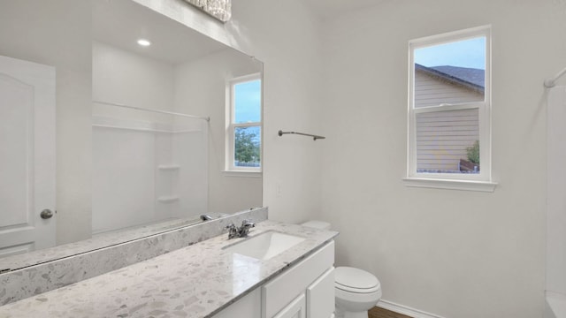 12505 Franklin D Roosevelt St, Manor, TX 78653 - full bathroom with a shower, vanity, and plenty of natural light