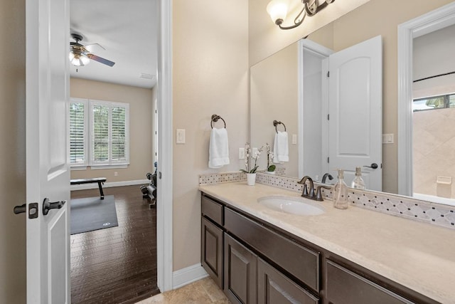 11516 Shoreview Overlook, Austin, TX 78732 - bathroom with vanity and a ceiling fan