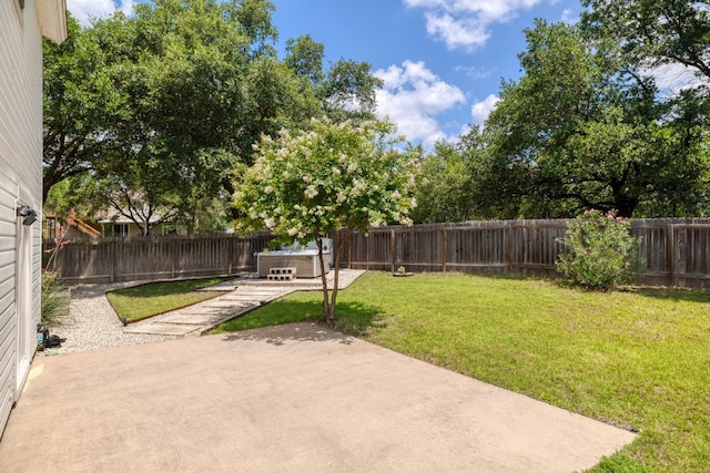 2616 Aylesbury Ln, Austin, TX 78745 - fenced backyard with a patio area