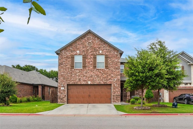 2471 Sunrise Rd Unit 35, Round Rock, TX 78664 - traditional home featuring brick siding, a garage, driveway, and a front yard