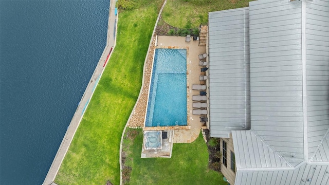 186 Sleepy Oaks Dr, Kingsland, TX 78639 - aerial view of a pool area