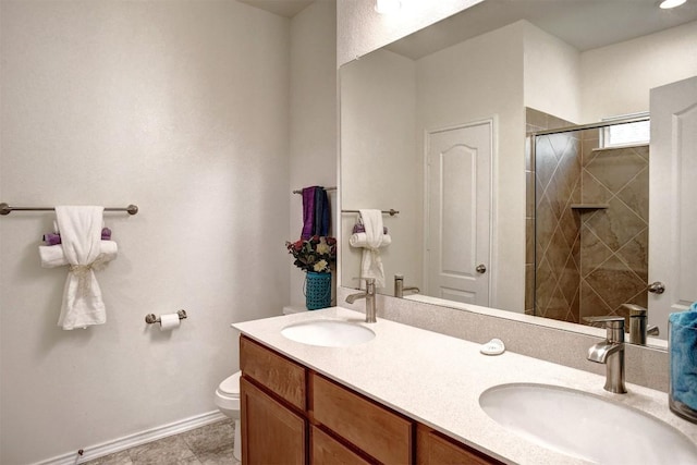 1928 Dragonfly Loop, Bastrop, TX 78602 - bathroom featuring double vanity and a tile shower