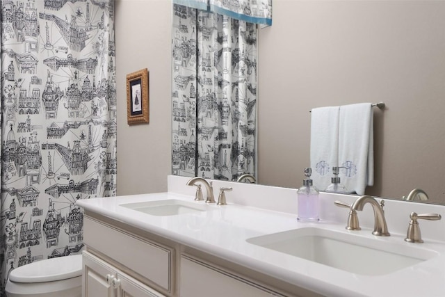 303 Marina View Ct Unit 23A, Austin, TX 78734 - full bathroom featuring double vanity and toilet