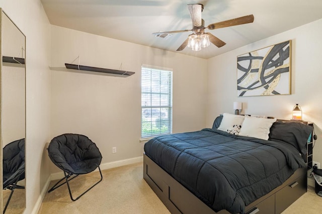 2843 Nolina Ln, Round Rock, TX 78681 - bedroom featuring light carpet and a ceiling fan