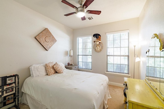 2843 Nolina Ln, Round Rock, TX 78681 - bedroom featuring light carpet and ceiling fan