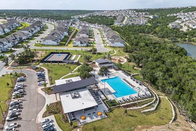 1821 Gilded Crest Dr, Leander, TX 78641 - aerial view of a pool