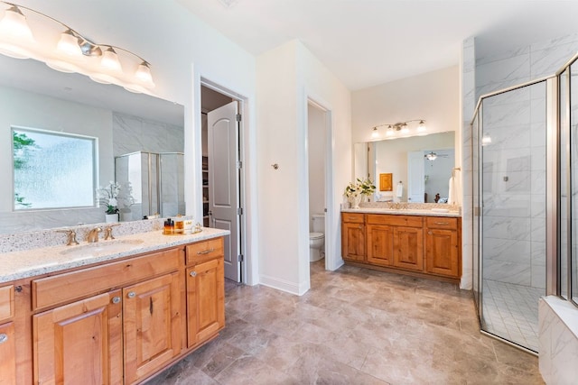 1821 Gilded Crest Dr, Leander, TX 78641 - bathroom with a shower stall and vanity
