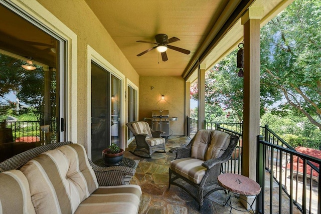 203 Mustang Island Trl, Georgetown, TX 78633 - sunroom with ceiling fan