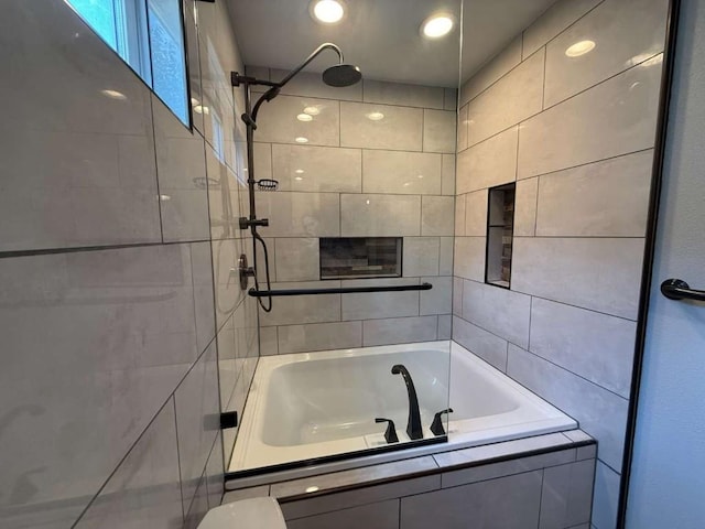 6609 Capriola Dr, Austin, TX 78745 - full bathroom with recessed lighting and tiled shower / bath