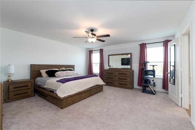 625 Aplite Pass, Maxwell, TX 78656 - bedroom featuring light colored carpet and a ceiling fan