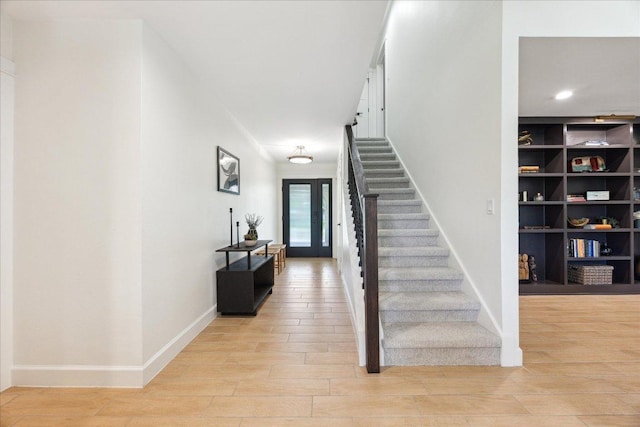 11308 Toledo Dr, Austin, TX 78759 - stairs featuring wood finished floors and recessed lighting