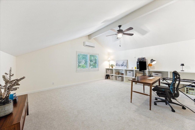 11308 Toledo Dr, Austin, TX 78759 - office with carpet, ceiling fan, and a wall unit AC