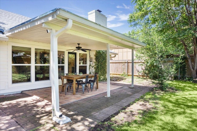 11308 Toledo Dr, Austin, TX 78759 - view of patio with a ceiling fan and outdoor dining area