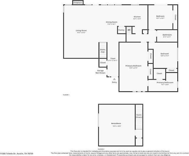 11308 Toledo Dr, Austin, TX 78759 - view of floor plan / room layout
