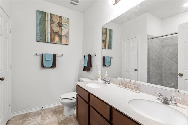 239 Crimson Ln, Kyle, TX 78640 - full bathroom with a shower stall and double vanity