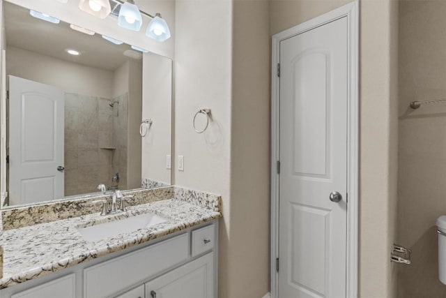 7901 Arbor Knoll Ct, Lago Vista, TX 78645 - bathroom featuring vanity and a shower