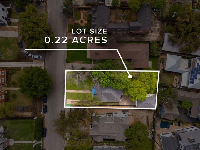 1508 Pease Rd, Austin, TX 78703 - aerial view of residential area with property parcel outlined