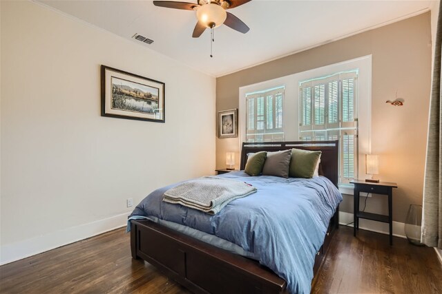 1508 Pease Rd, Austin, TX 78703 - bedroom with wood finished floors and ceiling fan