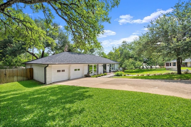 8714 Silverhill Ln, Austin, TX 78759 - ranch-style home with brick siding, driveway, a shingled roof, and an attached garage