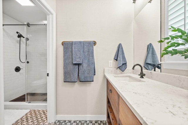 8714 Silverhill Ln, Austin, TX 78759 - bathroom with vanity and a shower stall